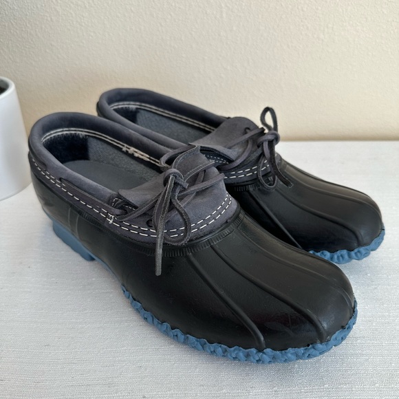 L.L. Bean Other - L.L. Bean Original Navy/Blue Leather/Rubber Waterproof Duck Boots Men’s 10